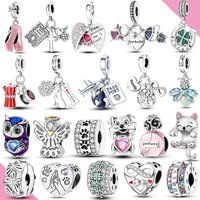 Original Charms 925 Silver For Woman Beads Pendants Pets Earth Clover Fit Bracelet Diy Jewelry
