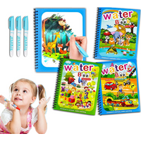 Children Learning Education Toy Magic Water Book with Pen Baby Montessori Toys Drawing Coloring Books for Kids 2 to 4 Years Old