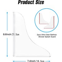 For Bathtub Self-Adhesive Shower Corner Guards 2 Pack Shower Splash Guard Kit Waterproof, Large Splash Guards