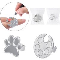 1Pc Mini Nail Art Color Palette Cute Round/Footprint Design Finger Ring Mixing UV Gel Polish Painting Plate Manicure Tools