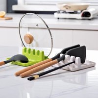 1Pcs Patula Rack Pot Lid Rack Shelves Counter Top Shovel Spoon Shelf Soup Spoon Pad Put Soup Chopsticks Spoon Holder for Kitchen