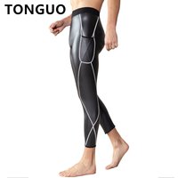 Men Fashion Leather jacket Pocket Leather Pants Body Shapers Waist Trainer High Waist Control Panties Fitness 9pts Leather Pants