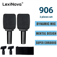 LexiNova 906 Drum Microphones 2 Pieces Set Professional Dynamic Instrument Mic HD Sound For Live Recording and Stage Performance
