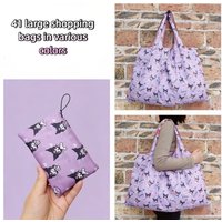 New Hello Kitty Portable Foldable Supermarket Shopping Bag Large Eco-friendly Bag Large Grocery Handbag Capacity Waterproof Tote