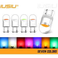 IUSIU 6PCS T10 Led Bulb W5W WY5W 194 5W5 COB License Plate Interior Reading Dome Indicator Tail Lamp Red Truck Car Light 12V 24V