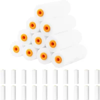 30PCS Paint Roller Brush White Durable Foam Paint Roller Sleeves Painting Decorating Sponge Rollers Art Sets Painting Supplies