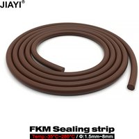 2/3/5M FKM Solid Sealing Strips Heat-resistant Oil Resistance Brown Rubber Round Strip Not Foaming Diameter 1.5/1.8/2/2.5/3~8mm