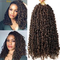 Yanky Twist Crochet Hair 8"12" Pre Looped Yankee Twist Hair Spring Mini Passion Twisted With Curly Ends Crochet Braids For Women