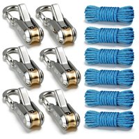 Outdoor Camping Reflective Guyline Rope with Tensioner Puller Tent Fixing Cord High Visibility Wind Resistant Rope Accessories