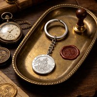 LIKGREAT Vintage St Christopher Protector Keyring 25*27mm Religious Pendant Steel Gold Color Keychain for Men Women Travel Gift
