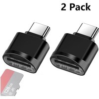 2Pcs Type C TF Reader , USB C Card Reader,Type C TF Memory Card Reader for Laptop, MacBook, Samsung Galaxy