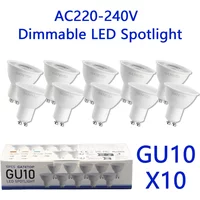 10Pack Dimmable GU10 LED Spotlight Bulb AC220V 3W-9W 3000K 6000K Warm White Cool White Lamp For Home Hotel Commercial Lighting