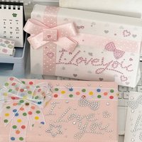 I LOVE YOU Diamond Sticker Glitter Love Heart Star Rhinestone Decals Self-Adhesive Bling for DIY Gift Packing Photocard Wrapping