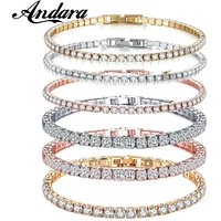 925 Sterling Silver Rose Gold Tennis Bracelet Sparkling Crystal Cubic Zirconia Hip-Hop Luxury Women's Jewelry Surprise Gift