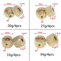 Brass 12mm Hex Wheel Hub Extended Adapter for Axial SCX10 III CC01 Wraith RR10 Redcat Gen8 1/10 RC Crawler Car 6mm