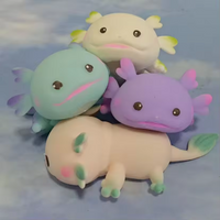 Axolotl Squeeze Toy Soft Squishy Stretchable Stress Relief Colorful Gold Powder Axolotl Slow Rebound Decompression Gift for Xmas