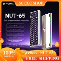 Weikav NUT65 Aluminum Mechanical Keyboard Kit Tri-Mode Keyboard Kits Dual Gasket ARGB Light 6000 mAh FR4 E-sports Accessories