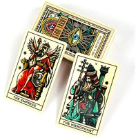 Hot-selling Tattoo Tarot Cards A 78 Tarot Deck PDF Guidebook Future Divination Borad Playing Games Family Gathering Card Game