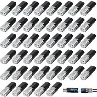 A73E-Low Voltage 2-Pin Wire Plug-In Connectors(50 Pcs) With Locking Buckles, For 22-18 AWG, LED Strip Lights And Electrical Cabl