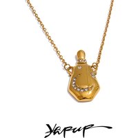 Yhpup Stainless Steel Moon Charm Wishing Kettle Pendant Necklace Recommend 18K Golden PVD Plated Creative Fashion Jewelry