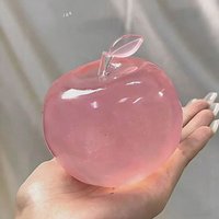 Apple Maltose Squishy Toy Sensory Fidget Toy Soft Transparent Simulated Slow-Rebound Decompress Toy for Daily Relax Green Pink