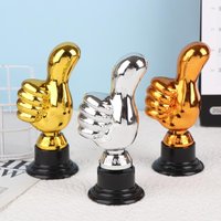 【F】1 Piece Mini Victory Trophies Award Prizes Thumbs Up Trophy Plastic Gold Trophies Encouragement For Home Desktop Decor