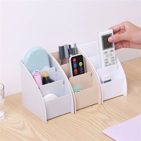 Multifunctional 3 Grid Remote Control Box Office Stationery Phone Organizer Desktop Storage Case
