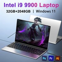 Ultra Slim 14.1 Inch Laptop Intel Core I9-9900 32GB RAM 2TB SSD for Gaming Office Study Windows 11 pro FHD 1920*1080