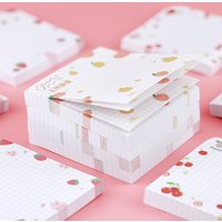 100sheets Kids Cartoon Fruit Pattern Sticker Posted It Memo Grid Paper Notebook Message Sticky Notes Notepad Pads Posits Sticker