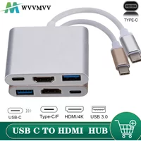 USB 3.1 Converter Usb C to HDMI Type C Hdmi Adapter 3 in 1 Type C to hdmi HDMI/USB 3.0/Type-C Aluminum For Apple Macbook adapter