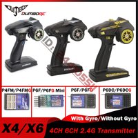 DUMBORC 4CH 6CH Transmitter X4 X6 2.4G Gyro Mini PWM Receiver P4FMG P6FG P6DCG for 1/10 1/8 RC Car Crawler Axial SCX10 D90 Boat