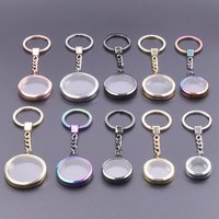 1Pc Outer Size 25-40mm Round Glass Photo Locket Pendant Keychain Diy Coin Holder Floating Relicario подвеска Keyring Jewelry