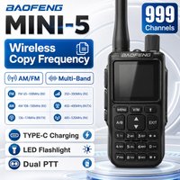 Ultra Slim BAOFENG MINI5 Handheld Radio VHF/UHF Air Band Long Range Rechargeable Civil Walkie Talkie Two Way Communication