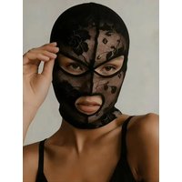 AliExpress NONE Unisex Full Face Venetian Gothic Lace Mask With Eye Mouth Openings,Black Mesh Headpiece