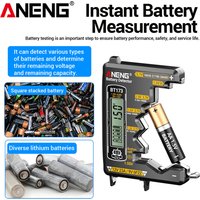 ANENG BT173 Battery Detector Test Cell Button Meter Visual Display Testing Tester Tools Universal Battery Tester C D AA AAA N 9V