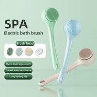 HOMEFISH Dual Handle Electric Bath Body Scrubber Brush with Long Handle Back Cleaning Tool for Back Exfoliation And Deep Cleanin