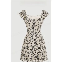 Sexy Casual Vacation Style Flocking Net Dress Elastic Mesh Skirt A-Line Short Sleeve Women's Slim Fit Dress for All Seasons