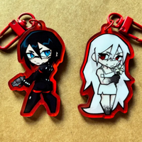 Elster And Ariane Anime Holographic Acrylic Keychain Character Collectible Pendants