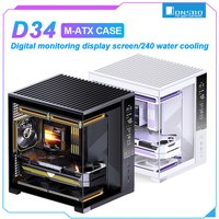 JONSBO D34 M-ATX PC Case Tempered Glass Sea View Chassis With Front Monitoring Screen Support 280mm Water Cooler BTF Motherboard