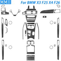 For BMW X3 F25 X4 F26 2011-2017 Carbon Fiber Interior Steering Wheel Gear Shift Decor Cover Trim Sticker Car Inner Accessories
