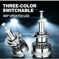 Carlke H1 H4 Led Bulb Canbus 360 H3 H7 H8 H9 H11 Lamp Headlight Three-Color Switchable 9005 Hb3 9006 Hb4 9012 Hir2 D2H Car Light