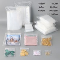 50/100pcs Small Zip Lock Plastic Bags Transparent Clear Bags Vacuum Bag Poly Clear Bags Plastic Storage Bag Food Gift Packaging