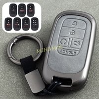 For Honda Civic Accord CRV HRV ZRV Pilot Vezel Odyssey Metal Leather Car Key Fob Case Cover Keychain CR-V HR-V ZR-V Accessories