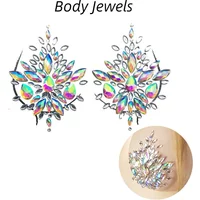 Women's Temporary Tattoos Fake Tattoo Stickers Chest Jewels Crystal Diamond Acrylic Rhinestone DIY Face Stickers Face Decoration