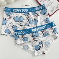 Summer Sports Style Sweet Lolita Couple Underwear For Men And Women 2025 New Cartoon Puppy Pure Cotton Triangle Pants