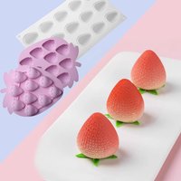 Meibum Strawberry Design Silicone Cake Mold Fruit Mousse Mould Candle Moulds Kitchen Supplies Fondant Cake Decorating Tools
