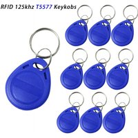 10pcs/20pcs 125KHz T5577 Keyfobs Rewritable Duplicate Tag 5200 Proximity Copy Access Card ID Token Ring RFID Cloner Keychain