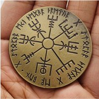 Vegvísir Viking Souvenirs COIN Gifts Lucky Coin Collectible Commemorative Coins Home Decorations