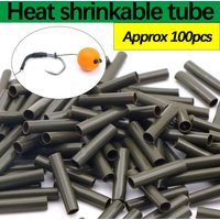 100pcs Carp Accessories Fishing Hook Kicker Aligner Heat Shrinking Tube Hook Line Angle Sleeve For Fishing Rig Terminal Tackle