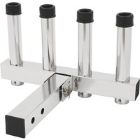 Wall Mount Stainless Steel Fishing Rod Holder Fishing Pole Holders for Cars 4 Link Tube Fishing Rod Holder Silver